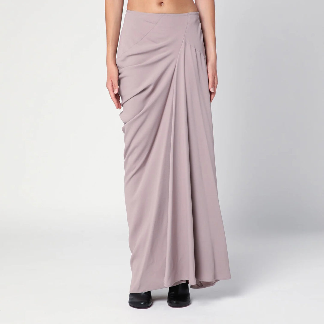 Dries Van Noten - Pink long draped skirt