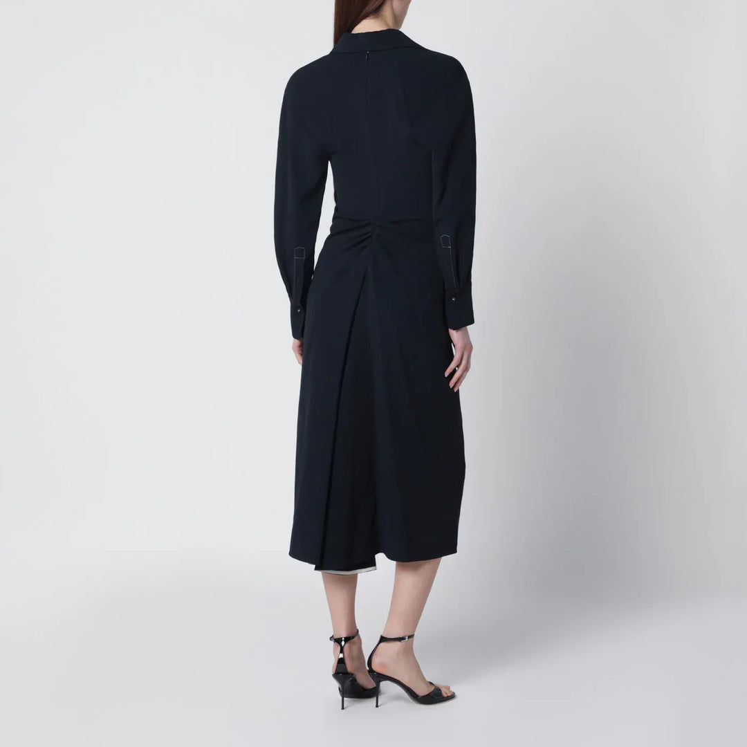 Victoria Beckham - Navy blue midi shirt dress Brand Apparel &amp; Accessories > Clothing > Shirts &amp; Tops 8 UK