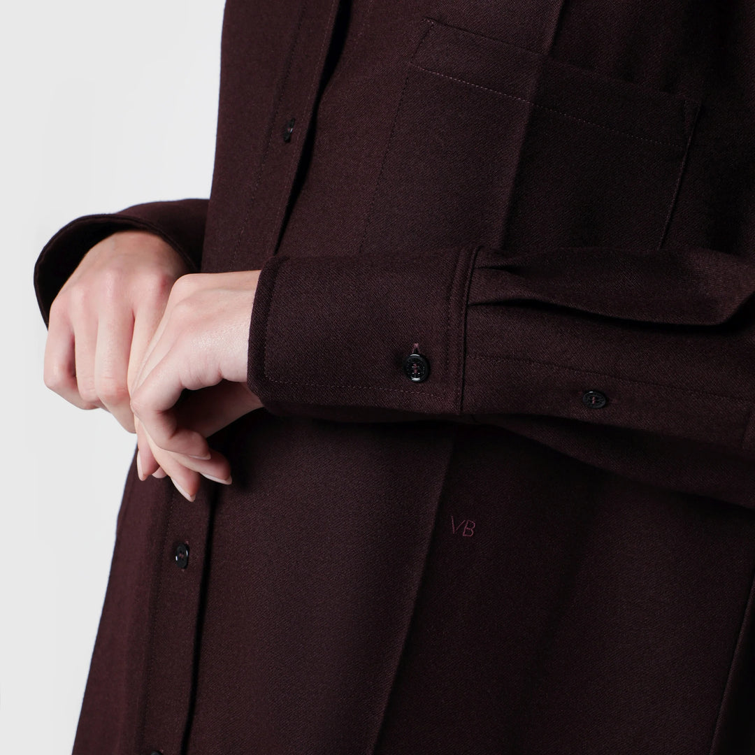 Victoria Beckham - Virgin wool flannel shirt in acai