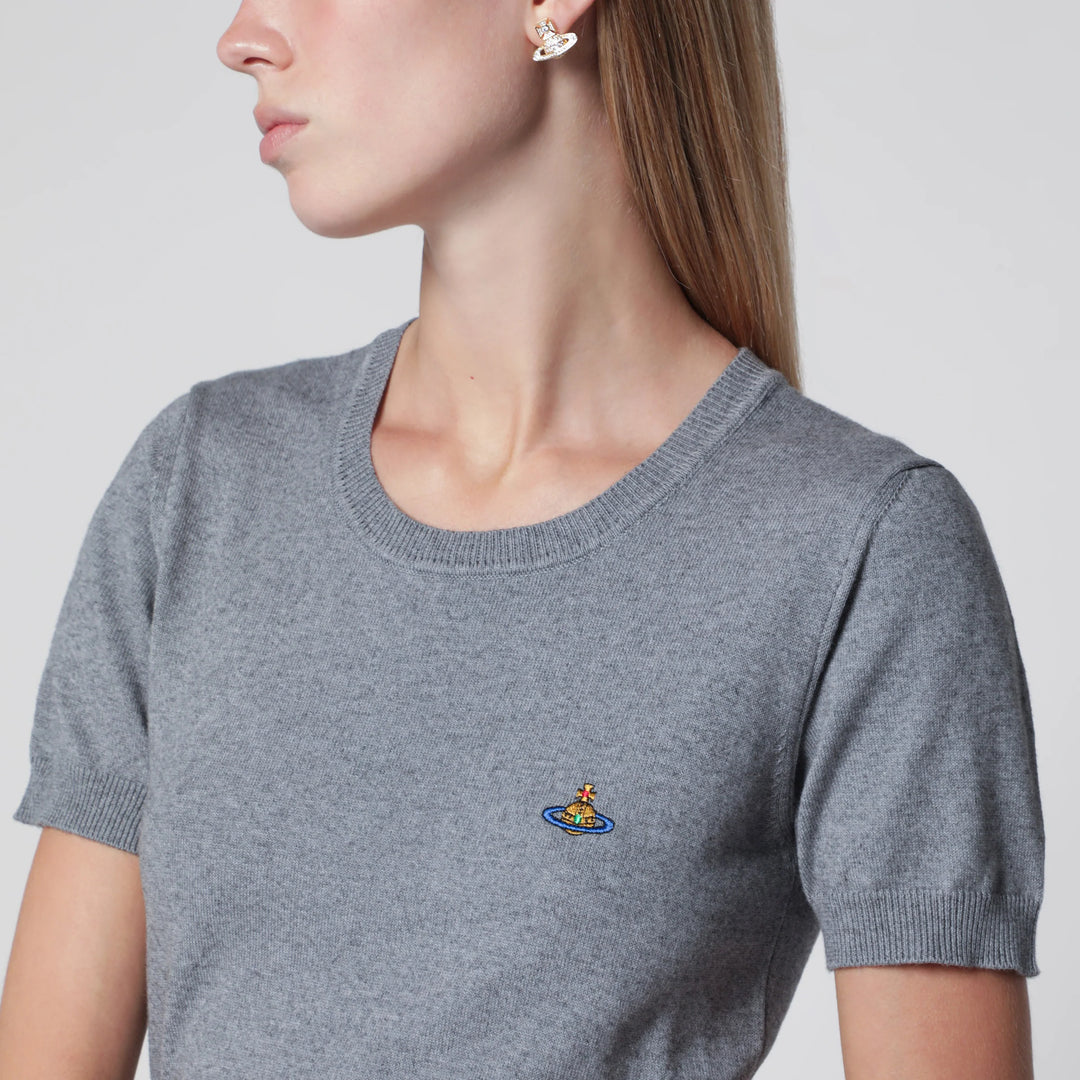 Vivienne Westwood - Bea knit cotton-cashmere T-shirt in dark grey