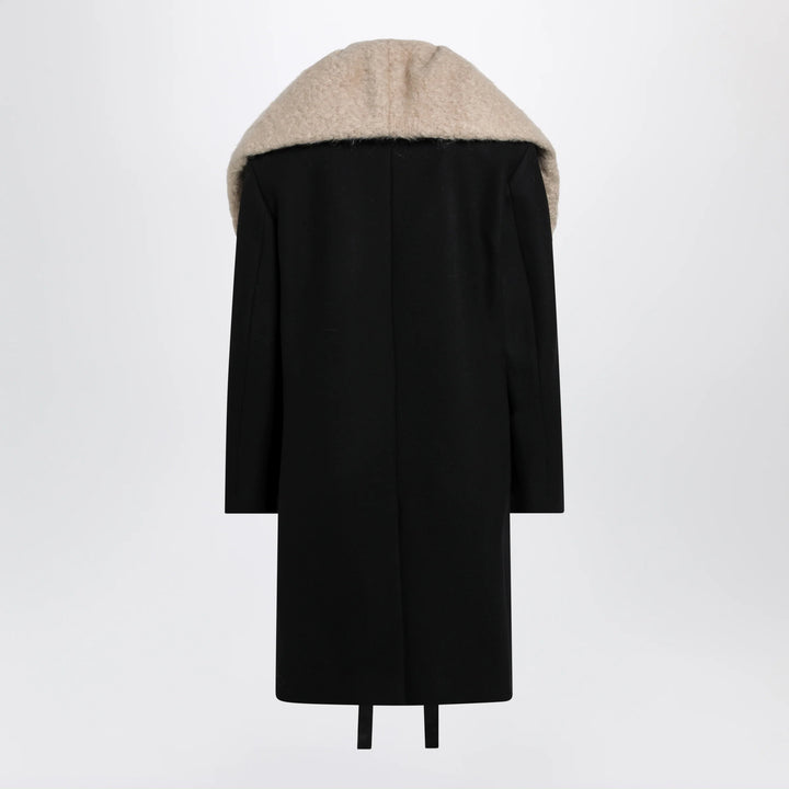 Dries Van Noten - Black coat with removable neckline