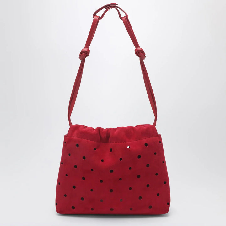 Manu Atelier - Romy perforated red suede pouch