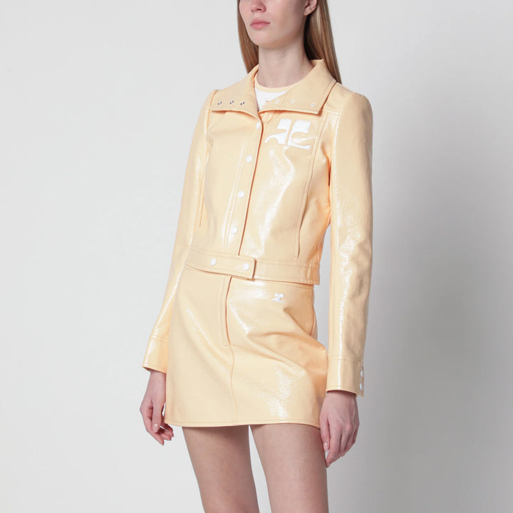 Courrèges - Reedition high-neck vinyl jacket in orange