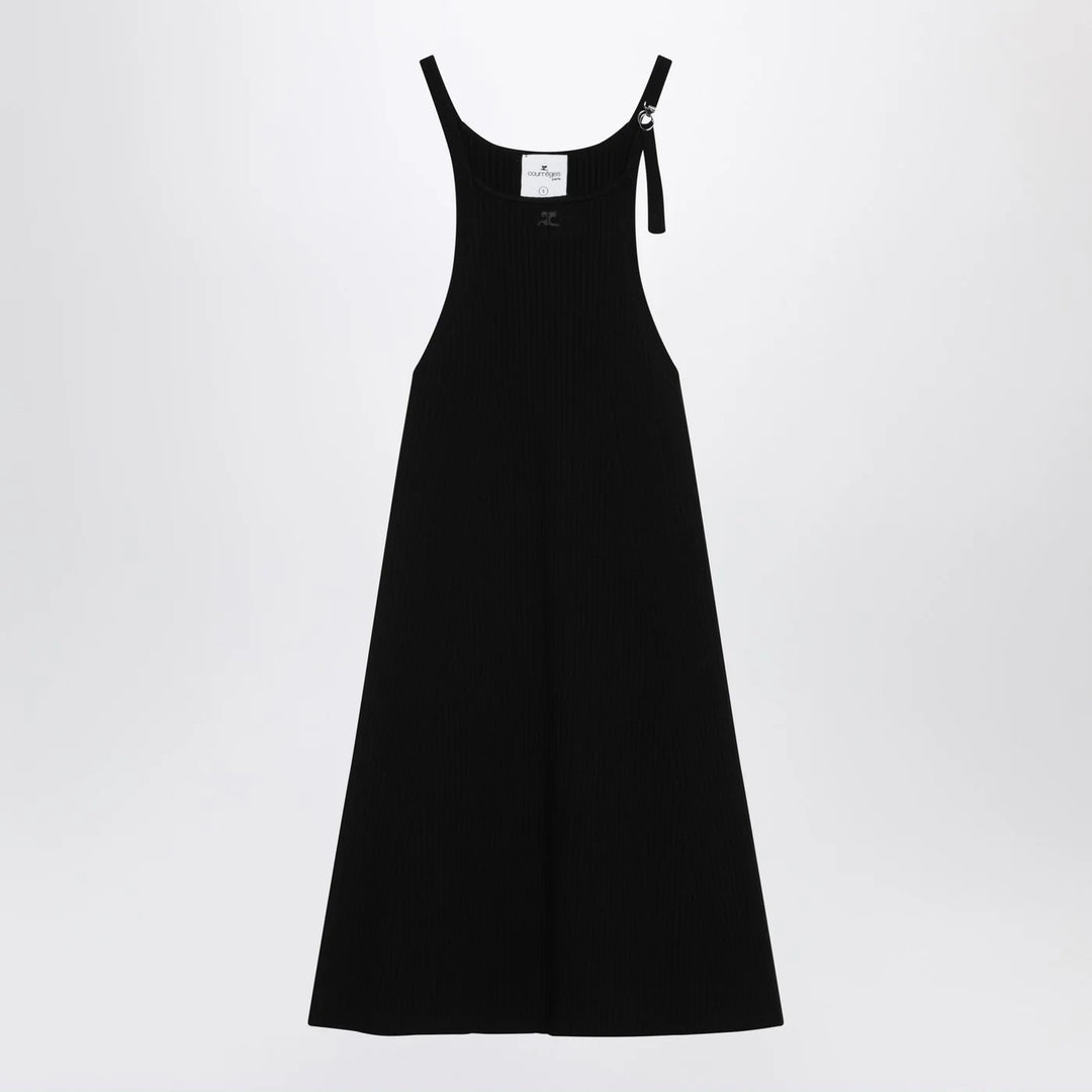 Courrèges - Black ribbed mini dress