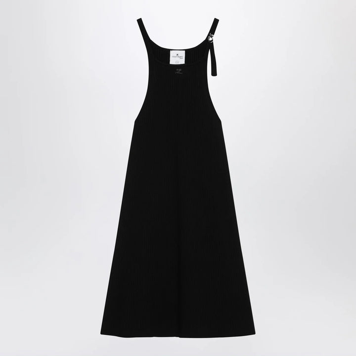 Courrèges - Black ribbed mini dress