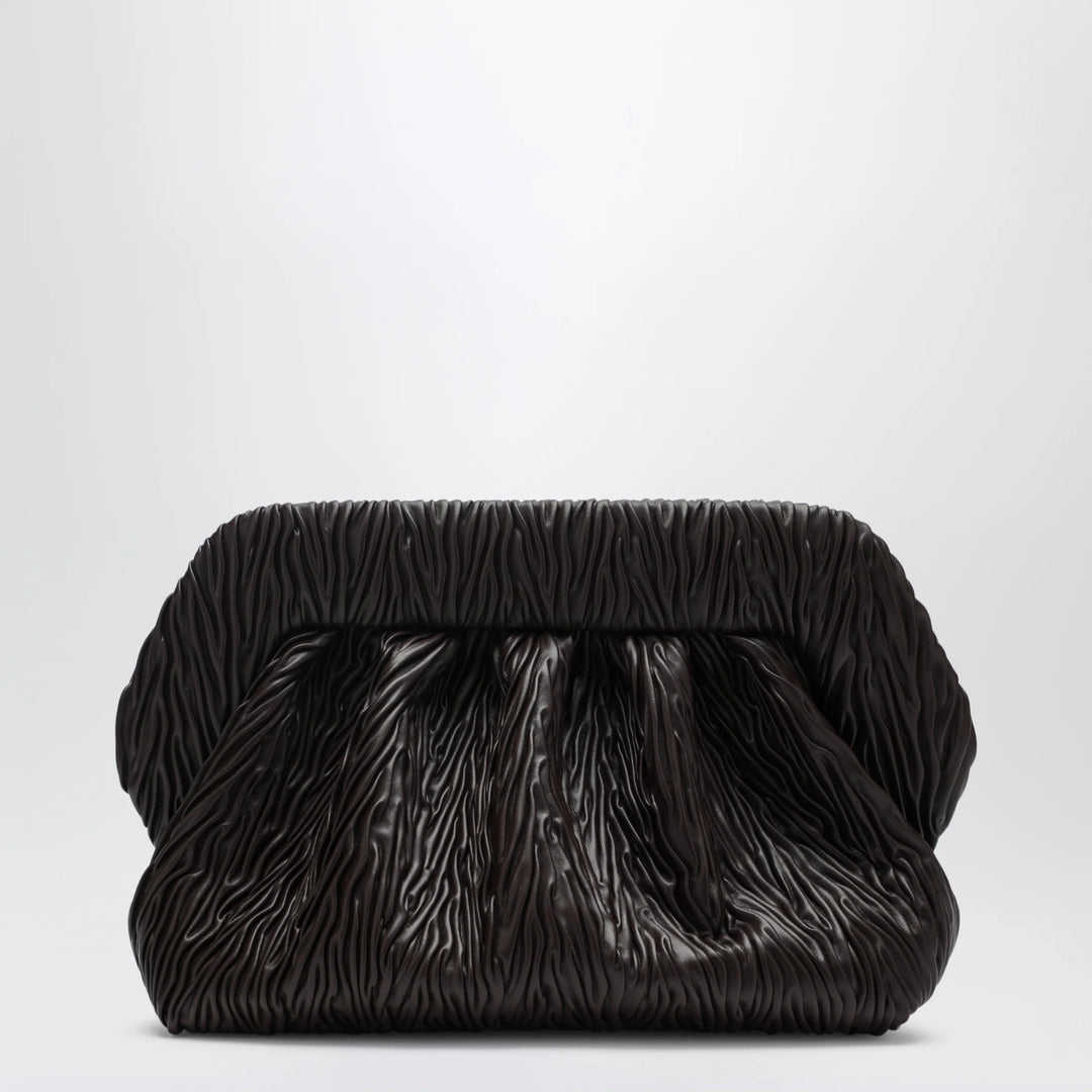 THEMOIRè - Bios embossed vegan leather clutch in brown