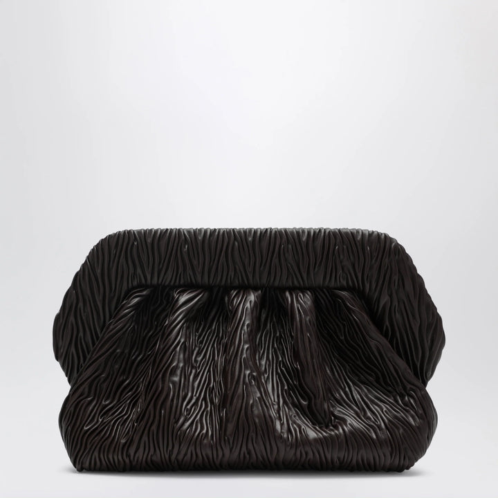 THEMOIRè - Bios embossed vegan leather clutch in brown