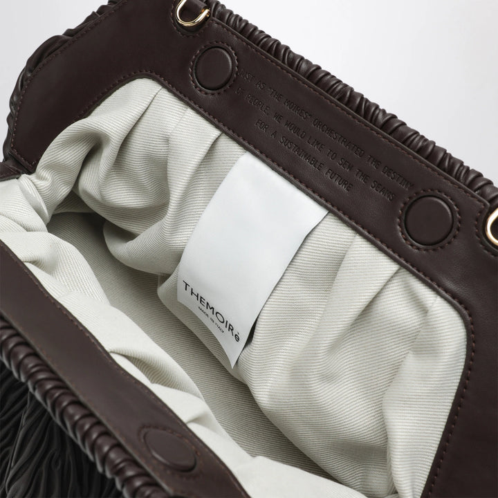 THEMOIRè - Bios embossed vegan leather clutch in brown