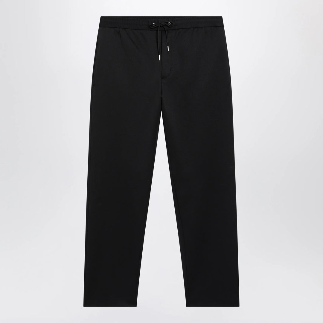 Moncler - Black jogger trousers with logo patch