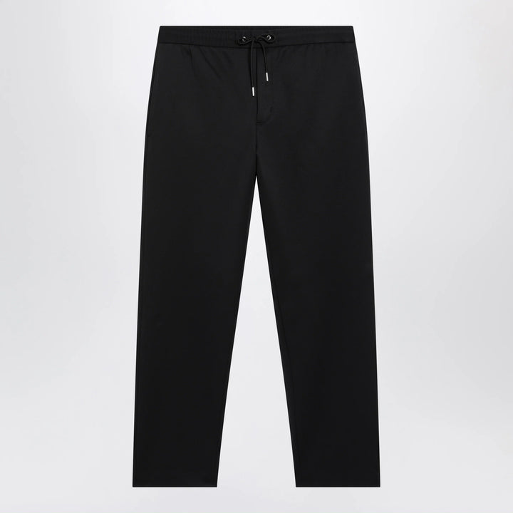 Moncler - Black jogger trousers with logo patch