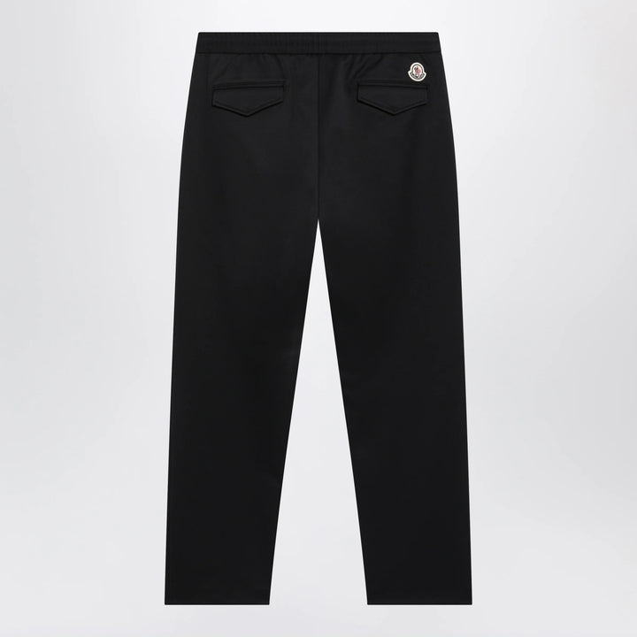 Moncler - Black jogger trousers with logo patch