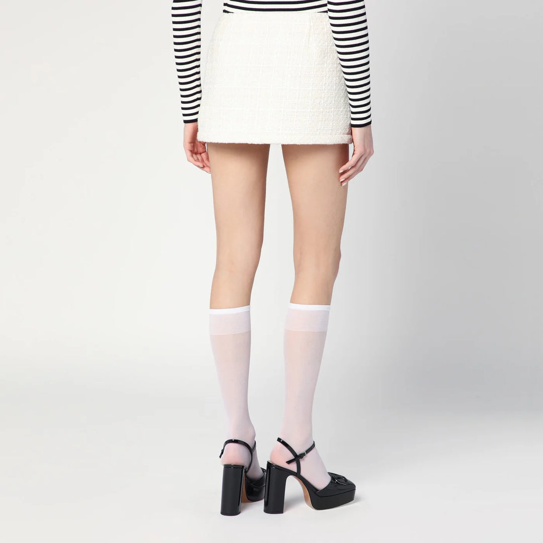 Marc Jacobs - Ivory textured tweed mini skirt