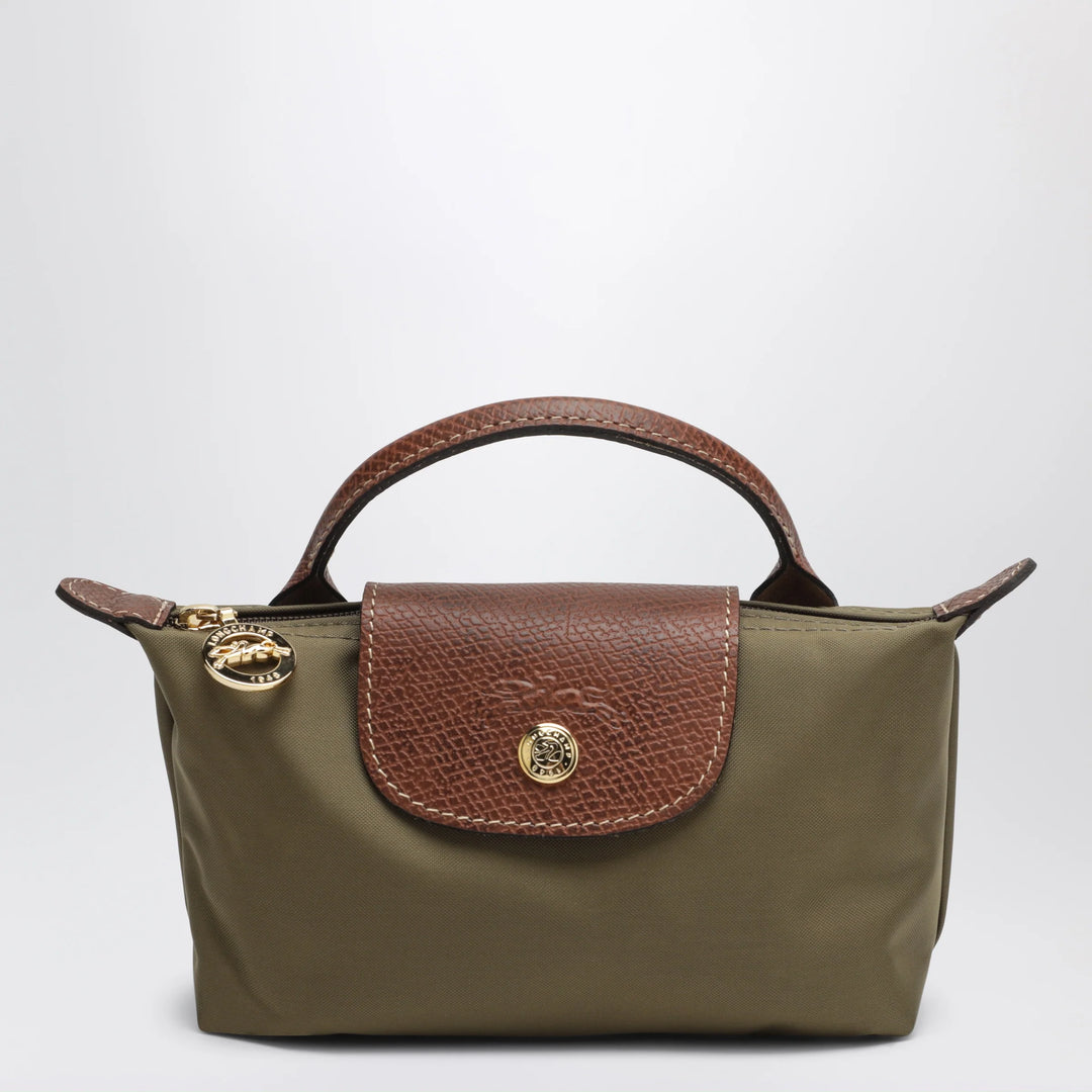 Longchamp - Le Pliage Original Pebble clutch bag olive