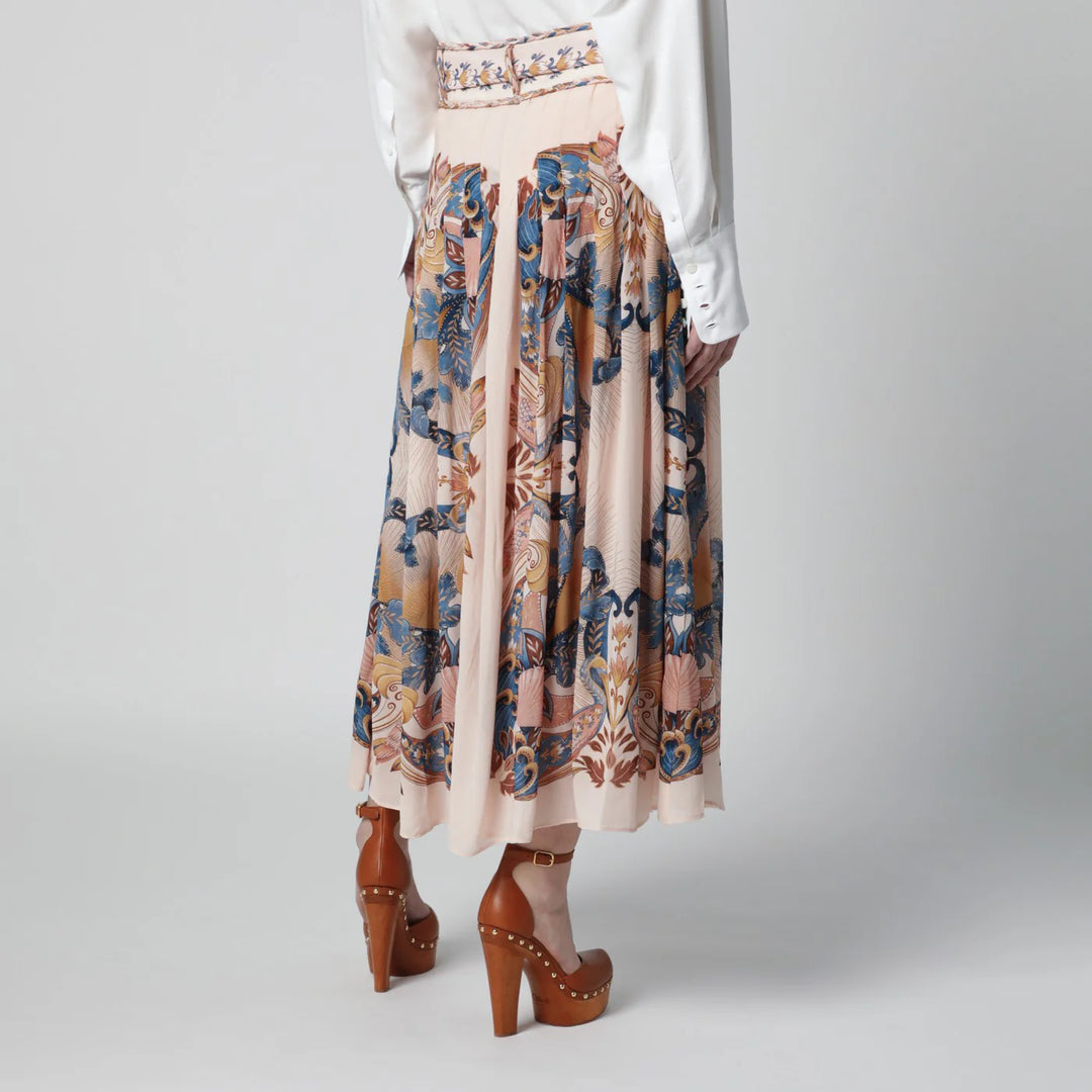 FARM Rio - Pink Sea Garden pleated skirt