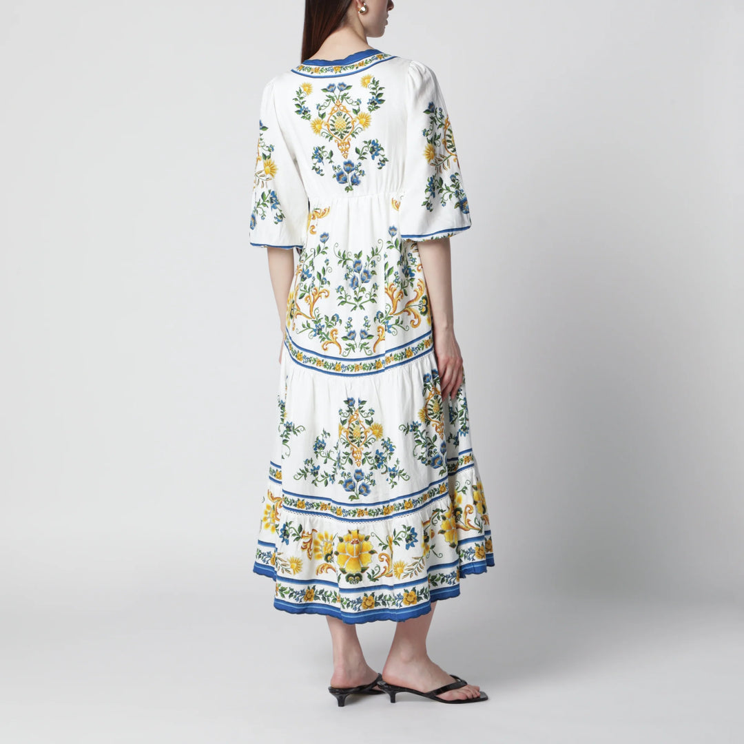 FARM Rio - Emily Floral Tapestry drawstring midi dress