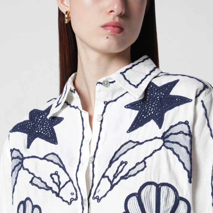 FARM Rio - Shirt with marine embroidery