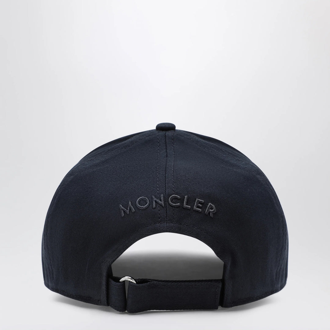 Moncler - Baseball cap with front patch in cotton blue