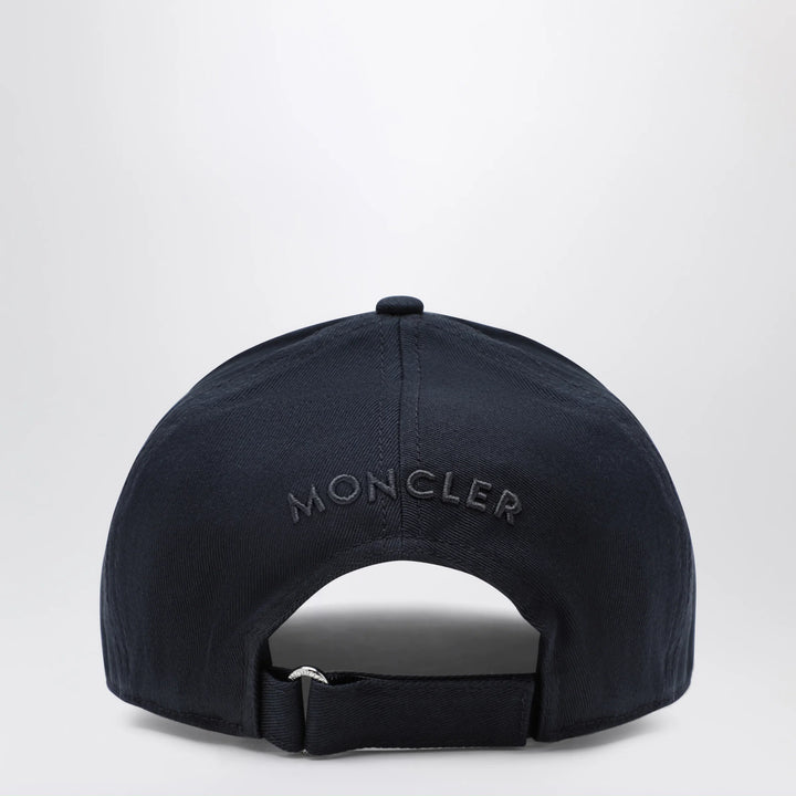 Moncler - Baseball cap with front patch in cotton blue