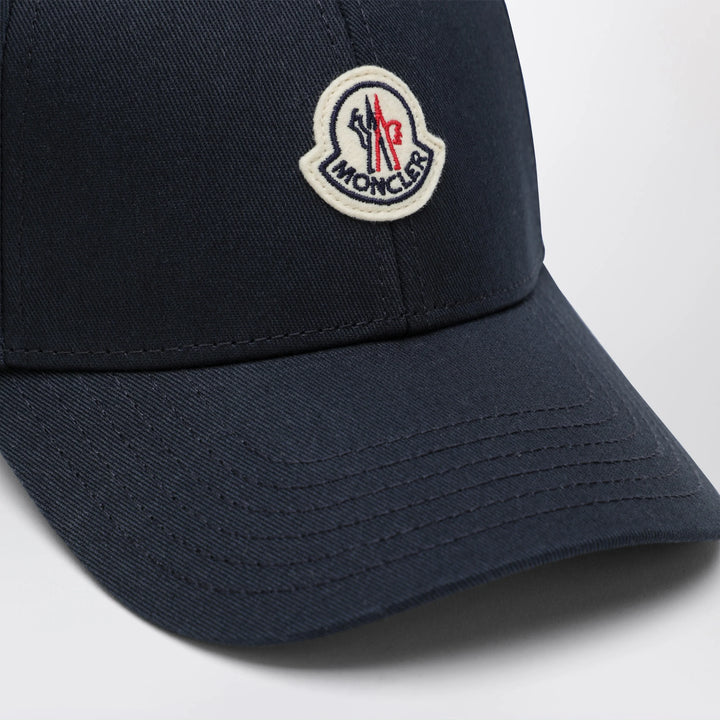 Moncler - Baseball cap with front patch in cotton blue