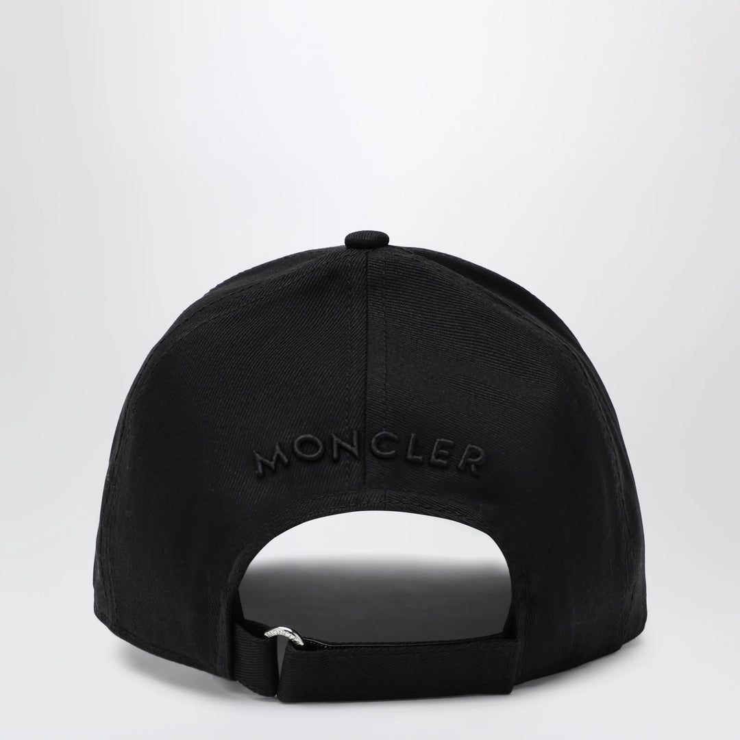 Moncler - Black cotton baseball cap with patch