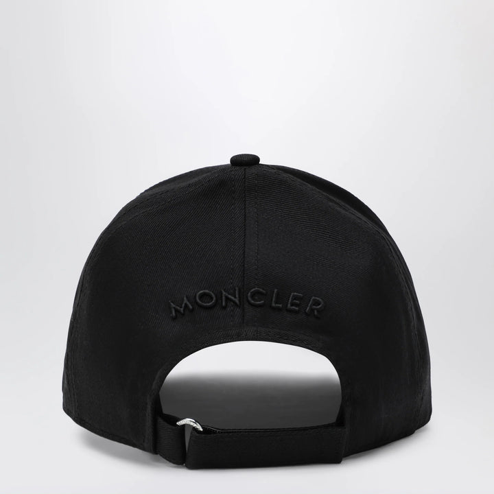 Moncler - Black cotton baseball cap with patch