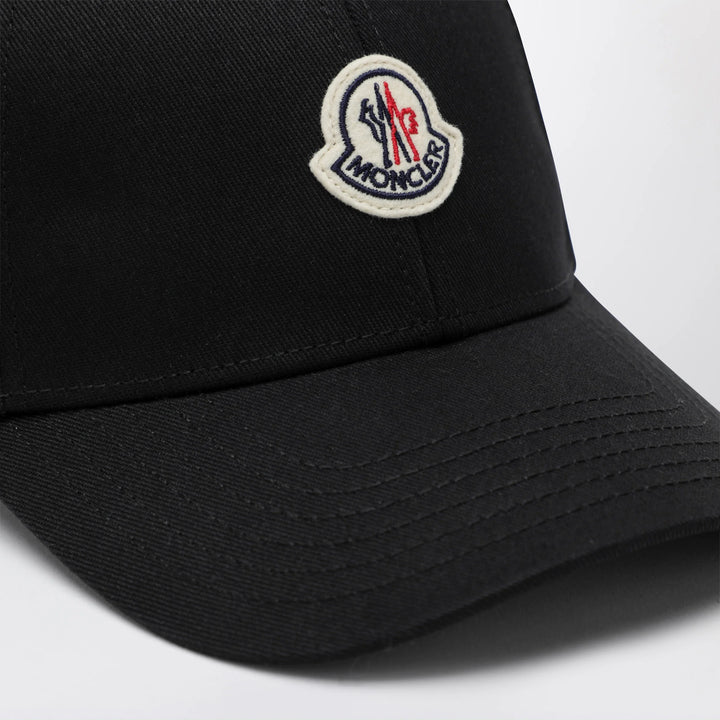 Moncler - Black cotton baseball cap with patch