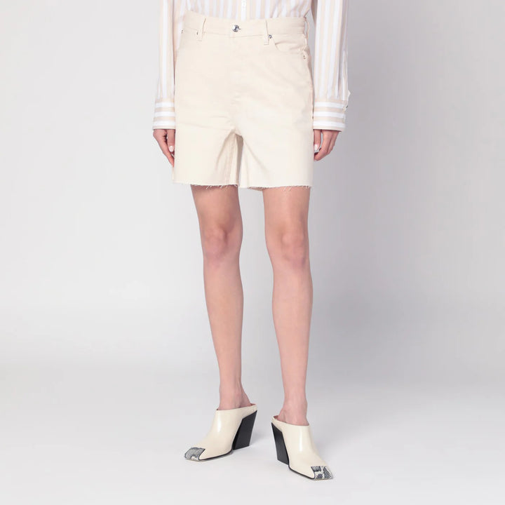 Frame - Butter-coloured denim bermuda shorts