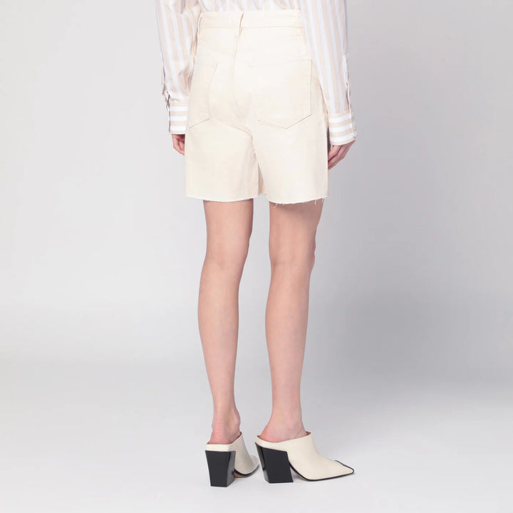 Frame - Butter-coloured denim bermuda shorts