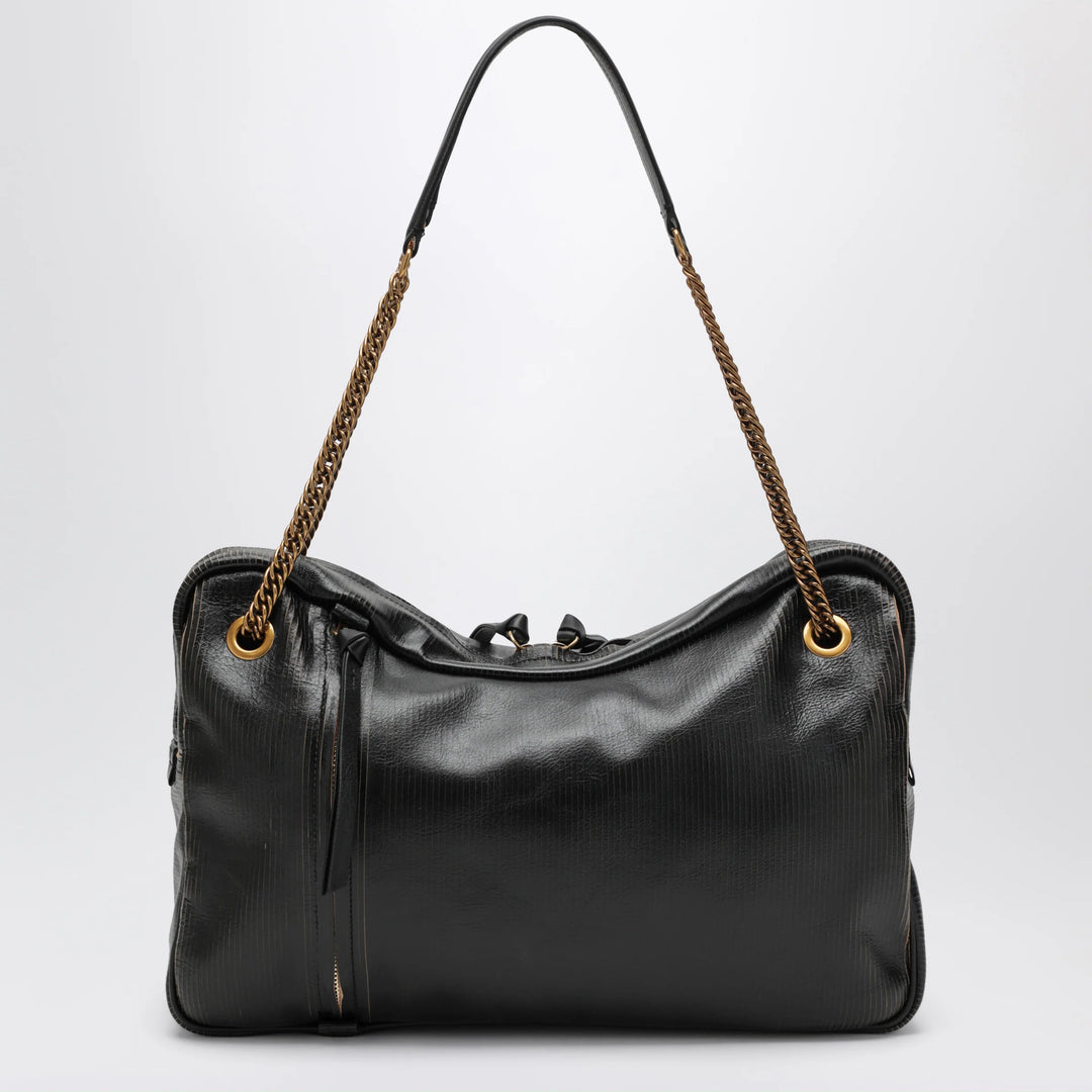 Vivienne Westwood - Dolce Large shoulder bag in textured calf leather black/beige