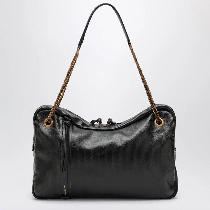 Vivienne Westwood - Dolce Large shoulder bag in textured calf leather black/beige