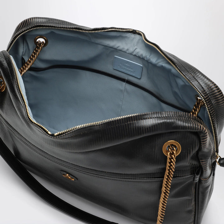 Vivienne Westwood - Dolce Large shoulder bag in textured calf leather black/beige