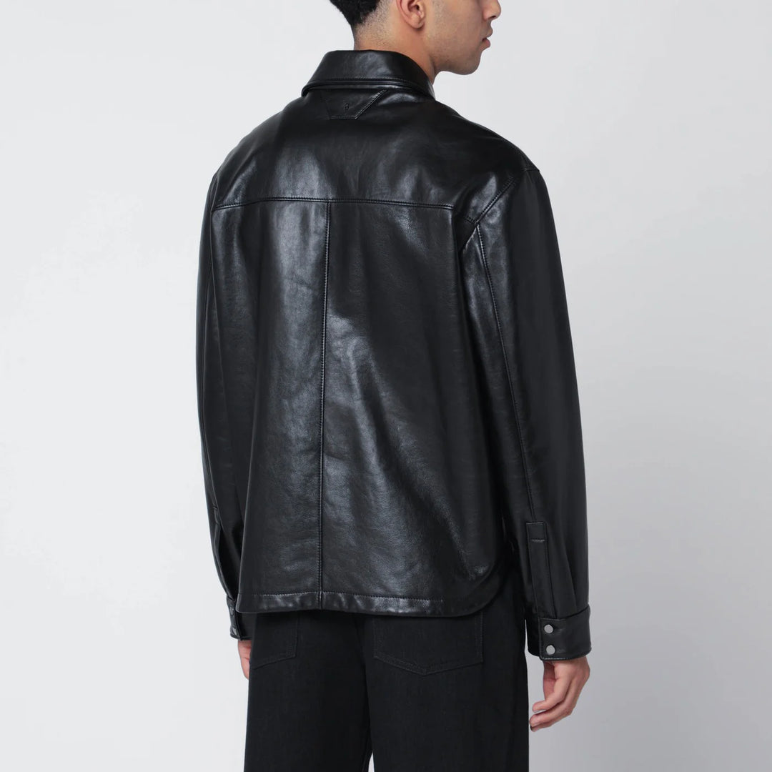 Salvatore Santoro - Black leather overshirt