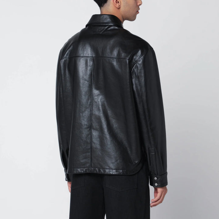 Salvatore Santoro - Black leather overshirt