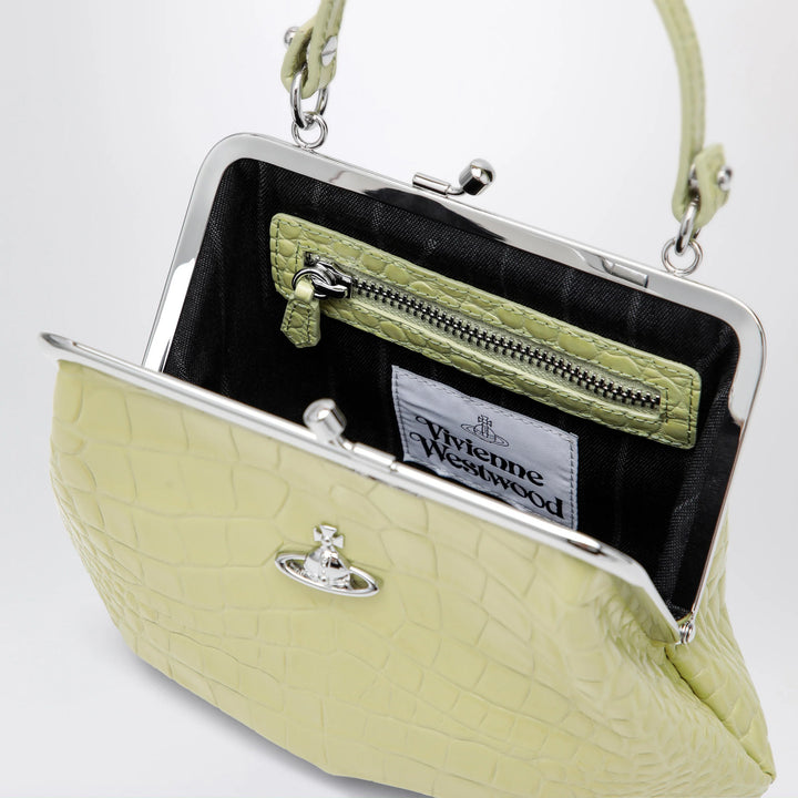 Vivienne Westwood - Granny Frame crocodile-embossed leather purse, lime