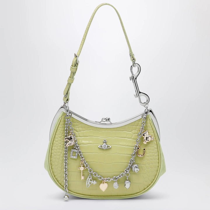 Vivienne Westwood - Charm bag in lime croc-effect patent leather