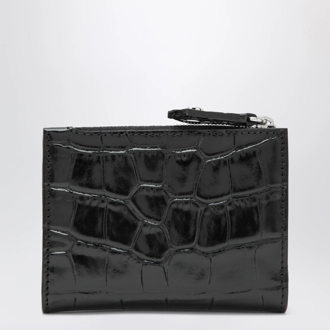 Vivienne Westwood - Slim Flap crocodile-embossed leather card holder, black