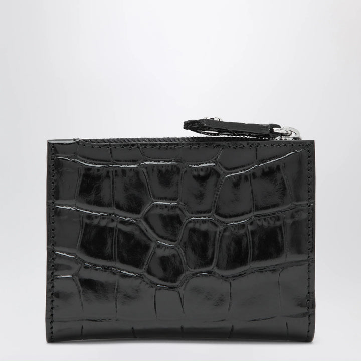 Vivienne Westwood - Slim Flap crocodile-embossed leather card holder, black
