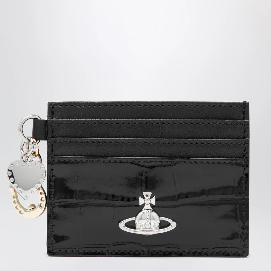 Vivienne Westwood - Croc-embossed leather card holder with charms, black
