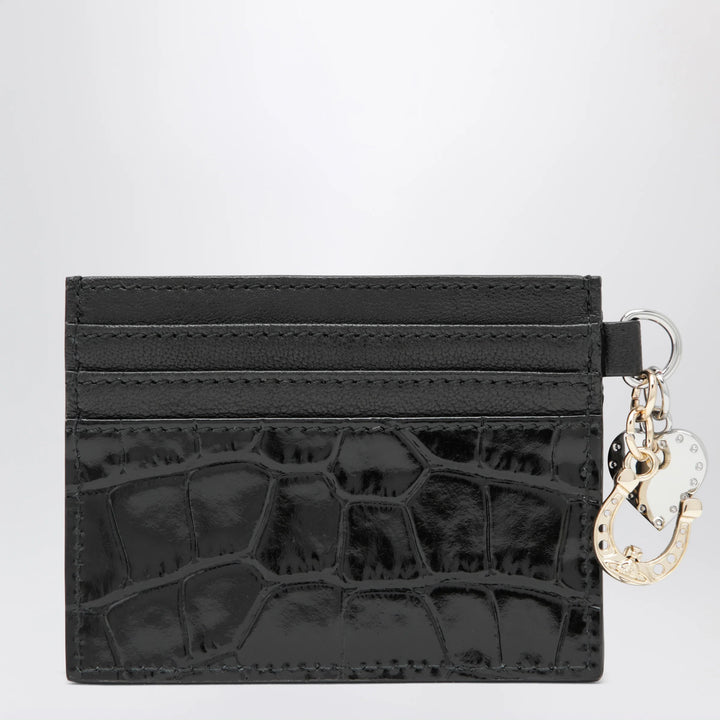 Vivienne Westwood - Croc-embossed leather card holder with charms, black