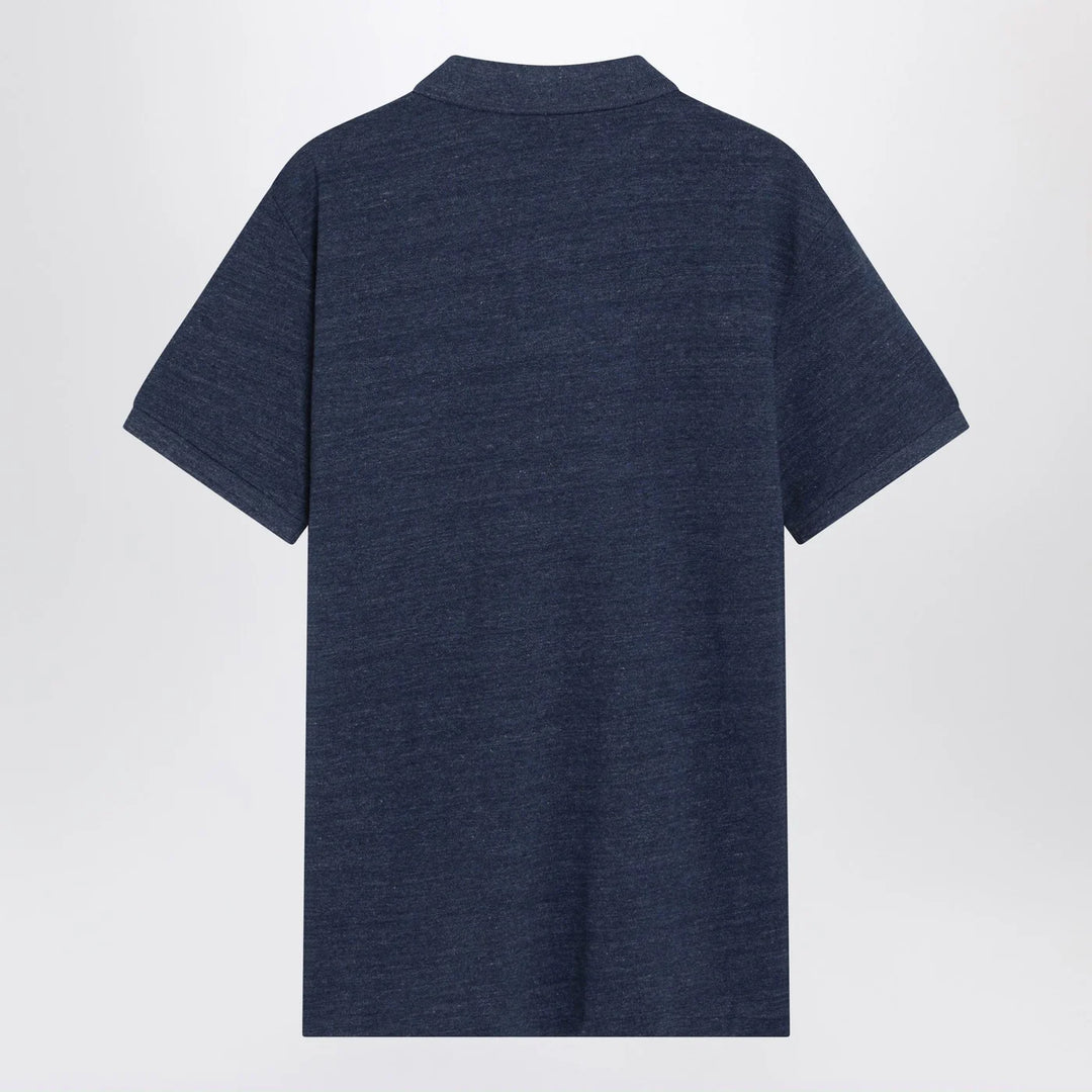 Polo Ralph Lauren - Navy mélange cotton Custom Slim-Fit polo shirt