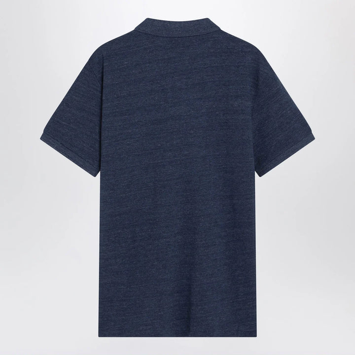 Polo Ralph Lauren - Navy mélange cotton Custom Slim-Fit polo shirt