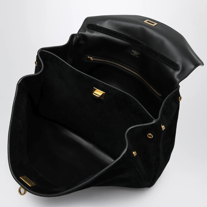 Balenciaga - Medium Rodeo bag in suede calfskin, black