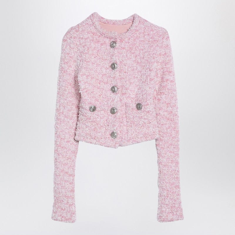 Shirts & Tops Balenciaga - Pink cotton blend tweed cropped cardigan - M Brand