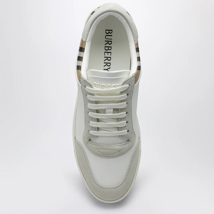 Burberry - White and Check leather Sneakers