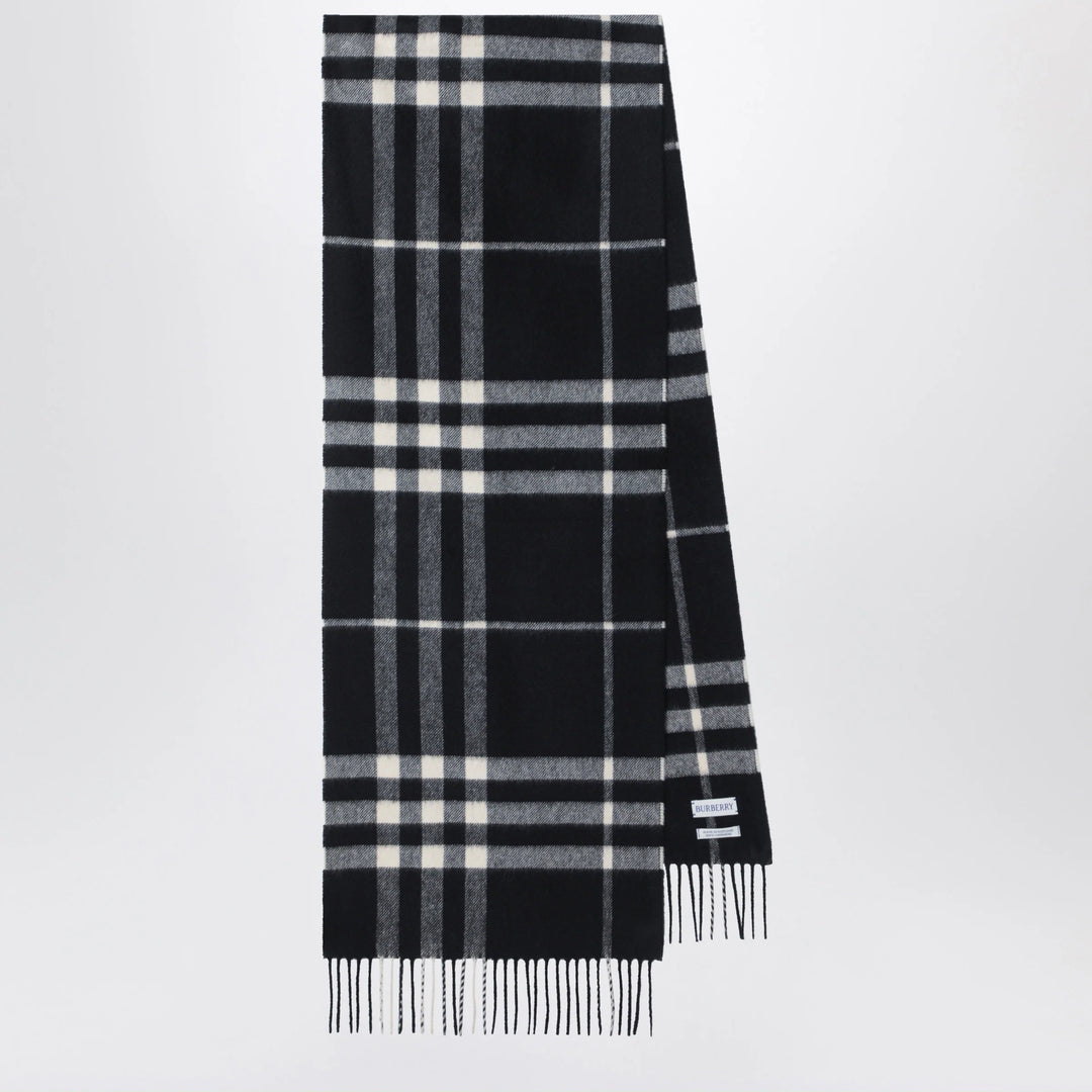Burberry - Black Check cashmere scarf