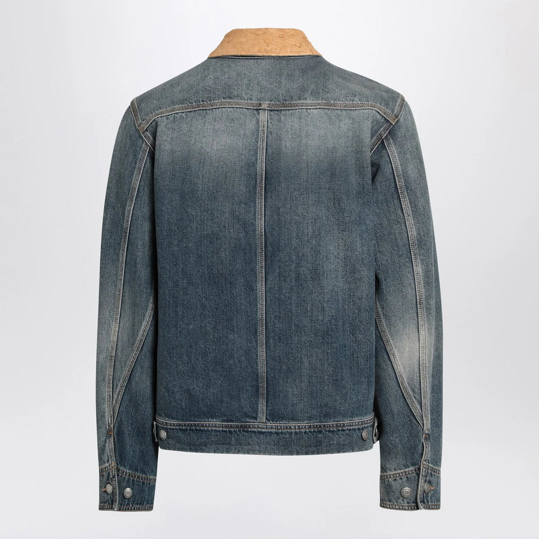 Alexander McQueen - Denim jacket with suede collar