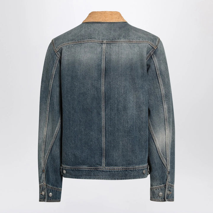Alexander McQueen - Denim jacket with suede collar