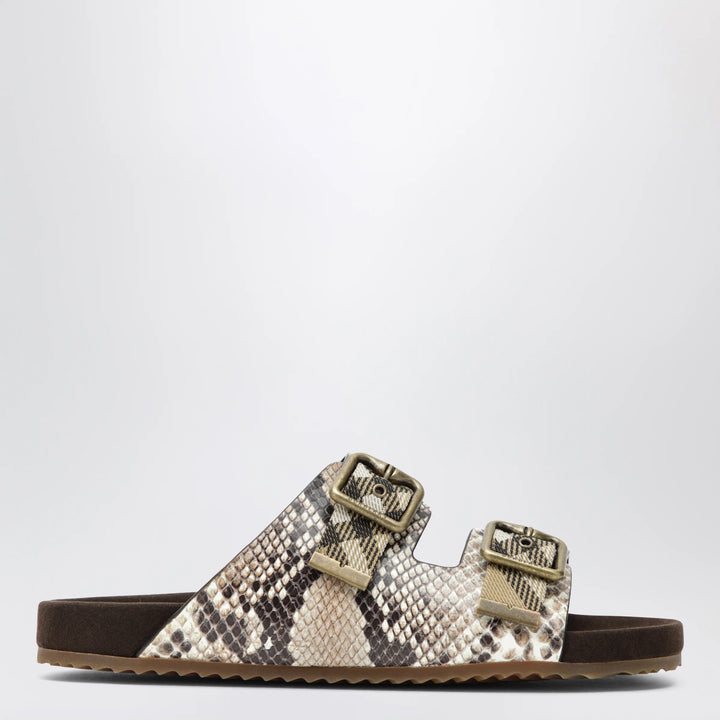 Burberry - Urchin sandals in leather with python print