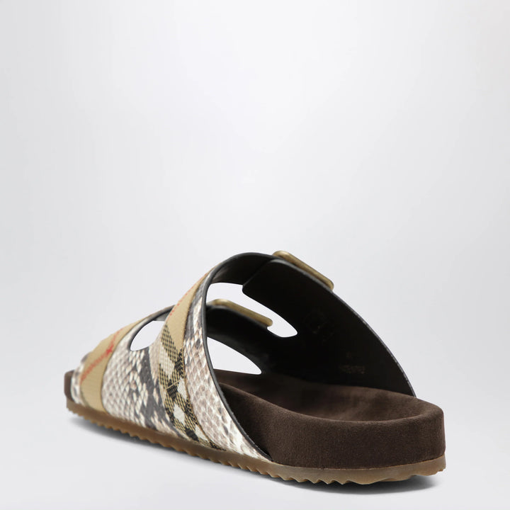Burberry - Urchin sandals in leather with python print