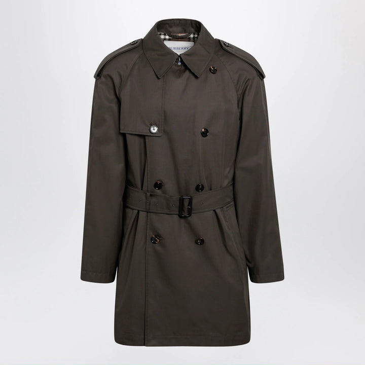 Burberry - Leadenham mid-length gabardine trench coat in brown